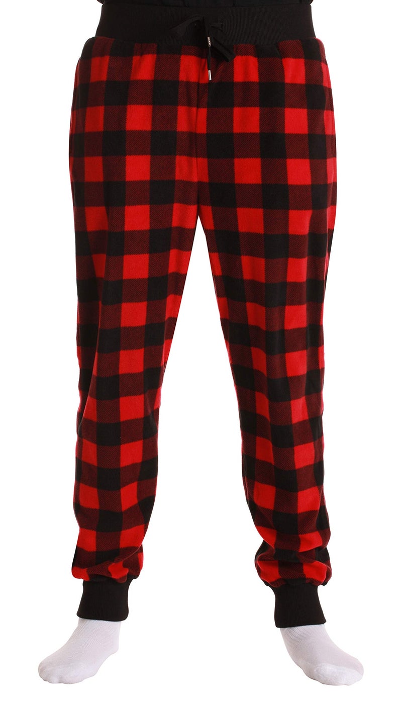 #followme Men's Microfleece Jogger Pajama Pant 45912-10195-RED-M - Image 1